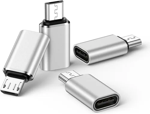 Vista 8 de Adaptador micro USB a USB C, paquete de 4 conectores tipo C hembra a micro USB macho, compatible con carga y sincronización de datos para Samsung