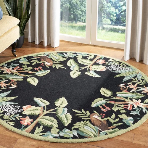 Vista 9 de SAFAVIEH Chelsea Collection - Alfombra decorativa de 1 pies 8 pulgadas x 2 pies 6 pulgadas, beige y verde, lana de campo francesa enganchada a mano