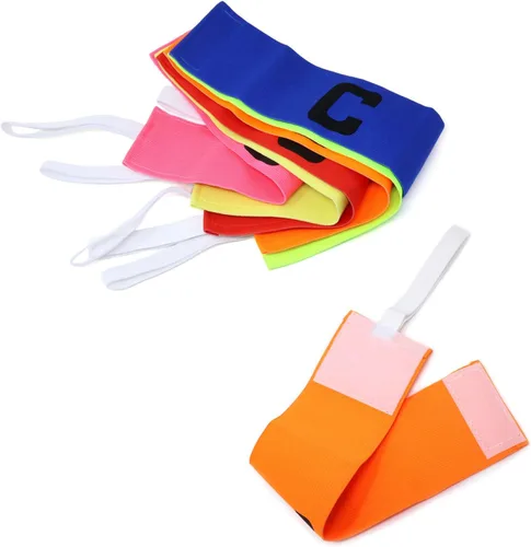 Vista 3 de Honbay 6 pulseras elásticas para capitán, fútbol y fútbol, deportivas, bandas ajustables para jóvenes y adultos, para competición o entrenamiento