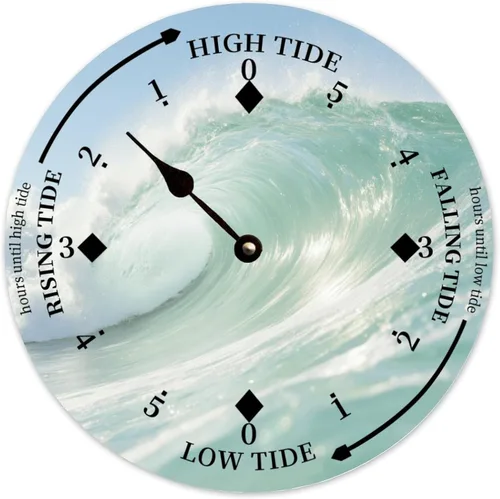 Vista 34 de Tide Clock for Wall Myrtle Beach Time Coastal Clocks Beach Navy-3