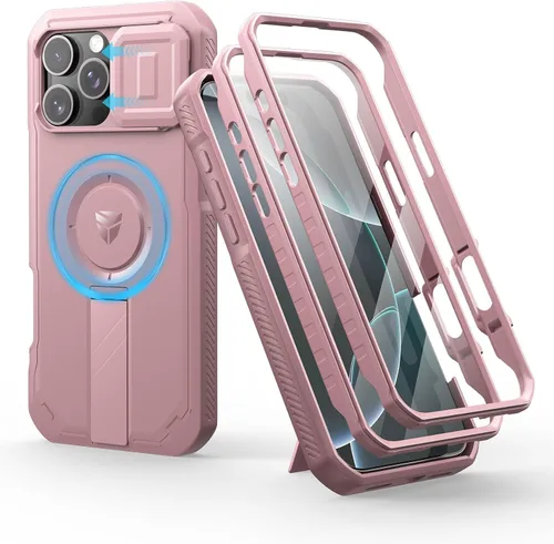 Vista 37 de Dexnor - Funda para iPhone 12 & iPhone 12 Pro con tapa deslizante para cámara, soporte ajustable y protector de pantalla integrado, carcasa