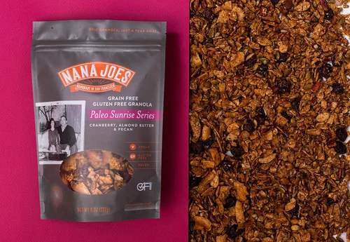 Vista 5 de Nana Joes Granola Serie Paleo Arándano, mantequilla de almendras y nuez Hecho a mano sin gluten, vegano, saludable, orgánico, a base de plantas