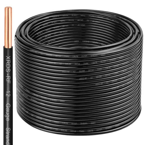 Vista 57 de Cable THHN 25 pies, Conductor Único de Cobre Desnudo, Cable Eléctrico Rojo 10AWG, Cable de Construcción Sólida de 600V con Funda de Nylon