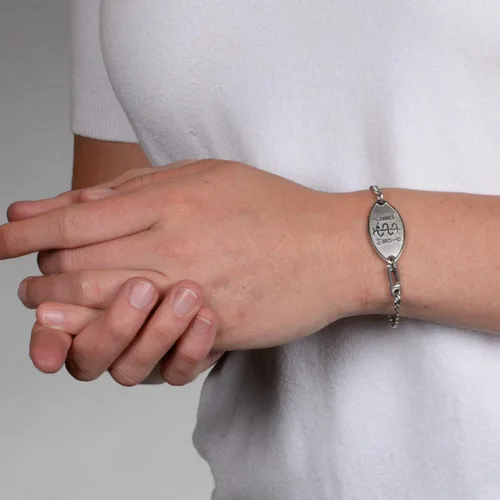 Vista 6 de MEDICALERT Pulseras de alerta médica para mujeres y hombres, pulseras de identificación médica para mujeres Pulsera de grabado personalizada
