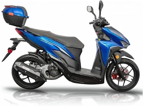 Vista 5 de HHH Clash 200 EFI Scooter de gas para calle, motocicleta de 168cc para adultos, totalmente automática, maletero y luces LED a juego (AZUL)