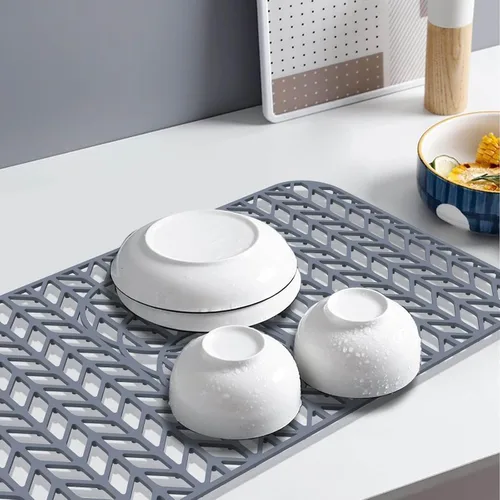 Vista 42 de Protectores de fregadero de cocina de 12 x 11 y 13 x 11 pulgadas, protectores de silicona para fregadero de cocina para la parte inferior del Gris