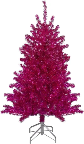 Vista 13 de 3' Metallic Pink Tinsel Artificial Christmas Tree - Unlit