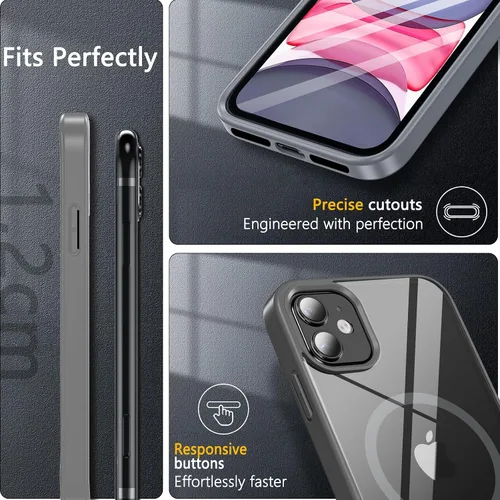 Vista 7 de Fin2feel Funda magnética para iPhone 11, con protector de pantalla de vidrio templado, [compatible con MagSafe], protección militar contra caídas a