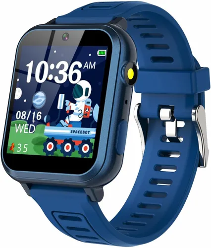 Vista 12 de Tixpc Reloj inteligente para niños y niñas con video, cámara, reproductor de música, 39 juegos, podómetro, reloj despertador, calculadora, antorcha