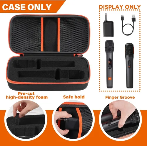 Vista 6 de Funda de micrófono inalámbrico compatible con el sistema de dos micrófonos Negro