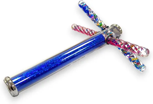 Vista 6 de Star Magic KaleidoscopeX - Varita de doble purpurina Kaleidsocope con dos varitas pequeñas con purpurina que cruza el caleidoscopio (azul)