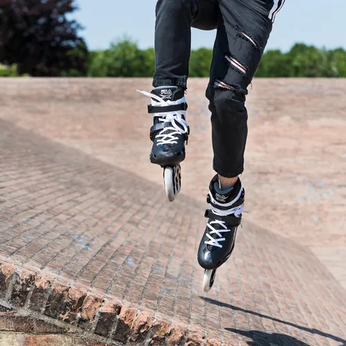 Vista 4 de FILA Houdini Pro - Patines en línea de 3 ruedas de 4.331 in para hombres y mujeres, patines de fitness de alto rendimiento con acolchado anatómico