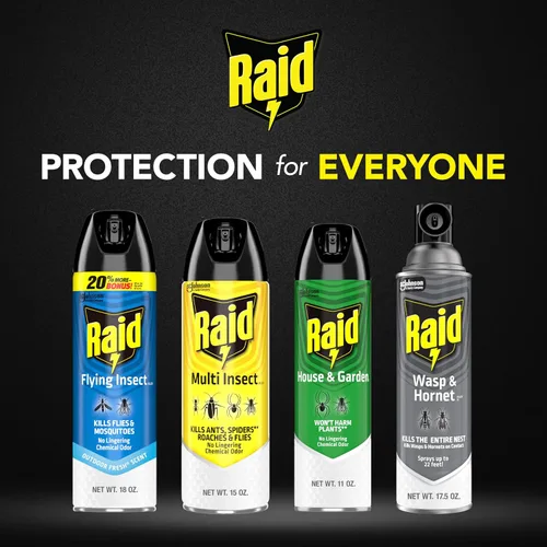 Vista 9 de Raid Aerosol para insectos voladores, aroma fresco al aire libre, mata moscas, mosquitos y otros insectos voladores en contacto