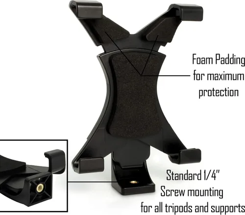Vista 3 de Soporte de trípode universal para tableta para iPad, iPad Air, Air 2, iPad Mini, Samsung Galaxy Tab y muchas más tabletas