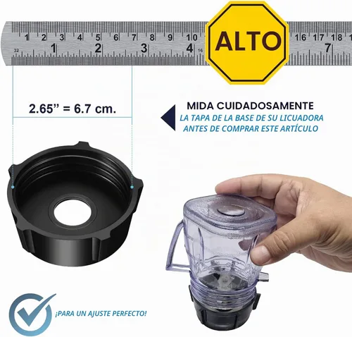 Vista 2 de Saffire - Mini tarro de plástico de repuesto para 1 taza, se adapta a la mayoría de licuadoras Oster (2 piezas)