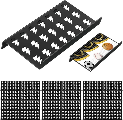 Vista 22 de Yalikop 10 soportes para tarjetas coleccionables para vitrina, hueco Elevadores modulares de acrílico de la exhibición para el juego de mesa