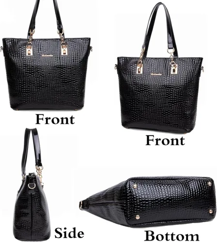 Vista 3 de Juego de 6 bolsas de mano para mujer, con asa superior, bolsa cruzada
