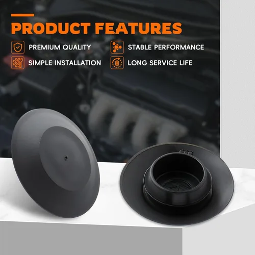 Vista 3 de GoaMotors 50 tapones de chapa empotrados de 1/2 0.5 pulgadas, cuerpo de plástico negro y tapón de agujero de chapa, tapones de botón con cabezales