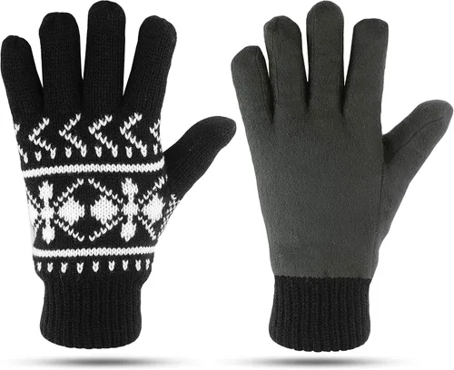 Vista 5 de LUTHER PIKE SEATTLE Guantes de invierno de punto para mujer, cálidos y acogedores, cómodos aislamiento térmico