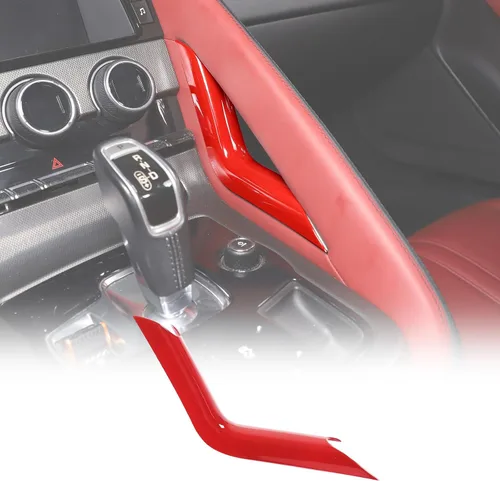 Vista 8 de Daeiclru Cubierta lateral del panel de palanca de cambios de la consola central compatible con Jaguar F-Type 2013-2024, tira de ajuste lateral