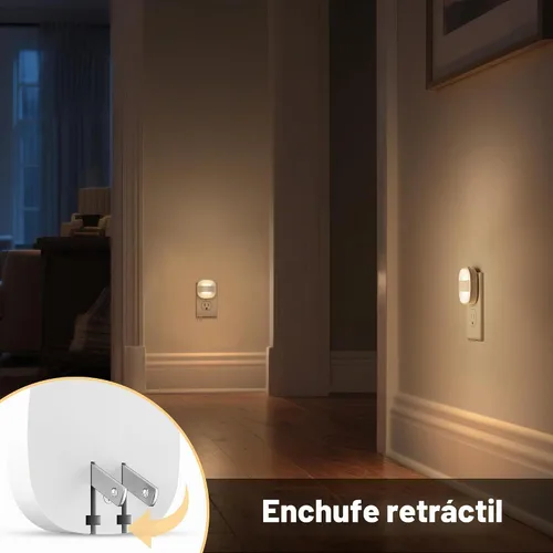 Vista 2 de DORESshop Luces nocturnas enchufables a la pared, paquete de 4 luces nocturnas plegables