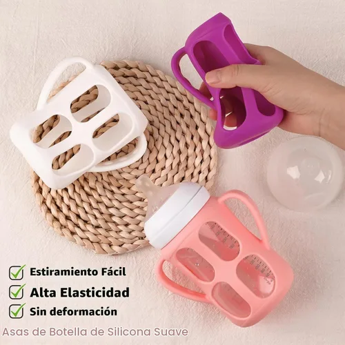 Vista 3 de Paquete de 3 asas de biberón para biberones Philips Avent PP Material Biberones 9oz Manijas de silicona para botellas, soporte para biberones