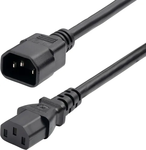 Vista 13 de StarTech Cable de extensión de alimentación de 1 pie, C14 a C13, 10A 125V, 18AWG, extensión de cable de alimentación de computadora, IEC-320-C14 a