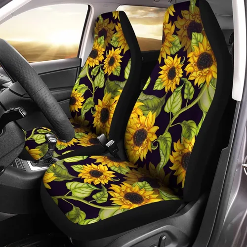 Vista 45 de Bulopur Fundas para asientos de coche negras y blancas con forma de murciélago, protector de asiento de coche universal, accesorios de coche