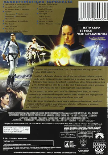 Vista 2 de Tomb Raider 2 La Cuna De La Vida Import Movie European Format - Zone 2 2004 Angelina Jolie Gerard B