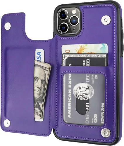 Vista 11 de ONETOP Funda tipo cartera para iPhone 11 Pro Max con tarjetero de crédito
