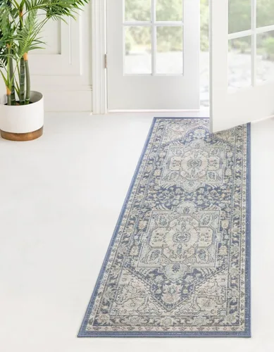 Vista 35 de Unique Loom Whitney Collection - Alfombra rectangular de 5 pies 3 pulgadas x 8 pies, color azul Multicolor/Azul