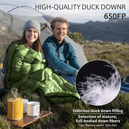 Vista 7 de Naturehike Ultralight Backpacking RDS Down Sleeping Bag for Adults, 650 Fill Power Sleeping Bag for 42/52℉, 20oz Compact Lightweight Sleeping Bags