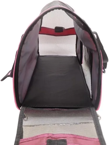 Vista 4 de ZaneSun Transportador para gatos, transportador de viaje para mascotas de lados suaves para gatos, perros y cachorros, bolsa plegable portátil