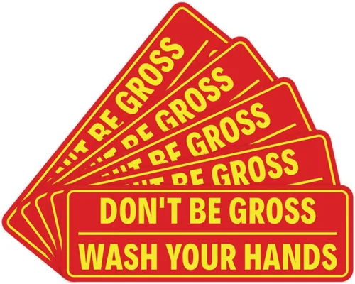 Vista 35 de Letrero de puerta o pared con texto en inglés "Don't Be Gross ("No seas gros") con texto en inglés "Don't Be G