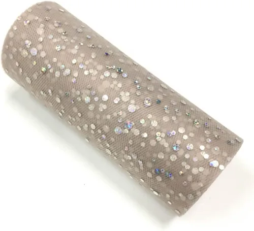 Vista 47 de Rollo de tul con lentejuelas con purpurina, decoración de boda, suministros de organza para fiestas de cumpleaños, carrete de tela, vestido tutú