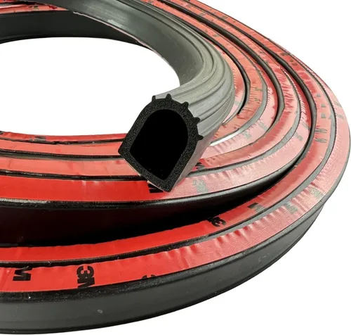 Vista 8 de Moyishi Tira de sello de goma para puerta en forma de D, sello deslizante de 1 pulgada, goma EPDM autoadhesiva, burlete para llenar huecos, aplicar