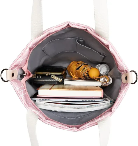Vista 3 de KALIDI - Bolso grande de lona para mujer bolso de hombro cruzado bolso de mano casual bolso de trabajo