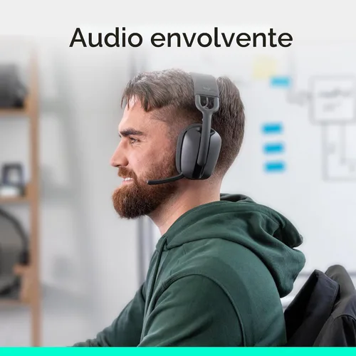 Vista 4 de Logitech Zone Vibe 100 - Auriculares inalámbricos ligeros sobre la oreja con micrófono de cancelación de ruido, auriculares Bluetooth multipunto