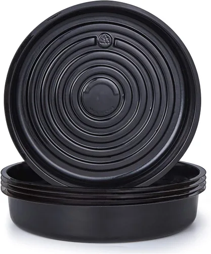 Vista 5 de Idyllize 5 piezas de bandeja de goteo de plástico negro de 6 pulgadas para macetas (6 pulgadas)