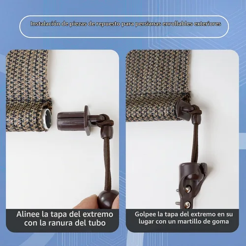 Vista 7 de Kit elástico + soporte inalámbrico, accesorios de instalación de repuesto universales para sombrilla de interior/exterior y persianas enrollables