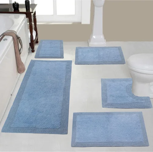 Vista 71 de Home Weavers Luxury Collection 100% Cotton Reversible Bathroom Rugs Set, Washable Rug, Soft Cotton Extra Soft and Absorbent Bath Rug, Kitchen Mat, 2