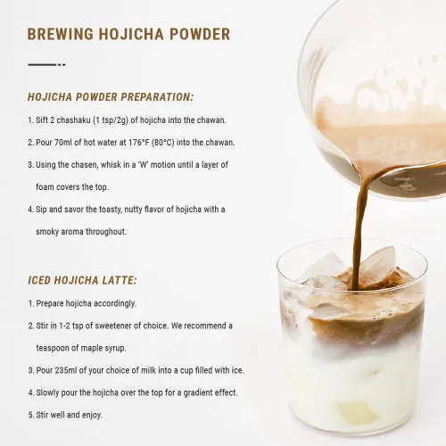 Vista 5 de Senbird Polvo de Hojicha Premium – Matcha tostado japonés de Kioto, Japón – Té en polvo en lata hermética (1.06 oz/30g)