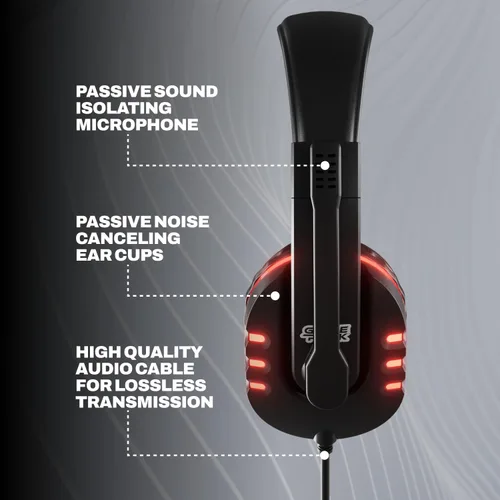Vista 3 de GamePunk NightOwl LED Wired Gaming Headset with Microphone 6-Foot Cable wQuick Plug & Chat Functionality Adjustable Headband PC Gaming Headset