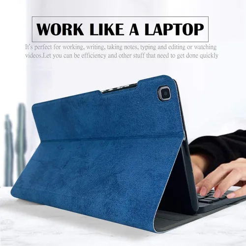 Vista 5 de Funda para teclado Galaxy Tab A 8.0 2019 [retroiluminada, SM-T290, SM-T295], teclado inalámbrico desmontable de 7 colores con funda de soporte de PU