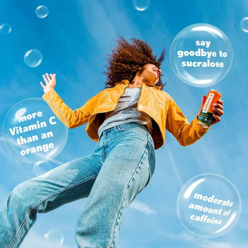 Vista 3 de Marquis Bebida energética orgánica alternativa con cafeína orgánica a base de plantas Yerba mate espumosa vegana sin calorías sin azúcar