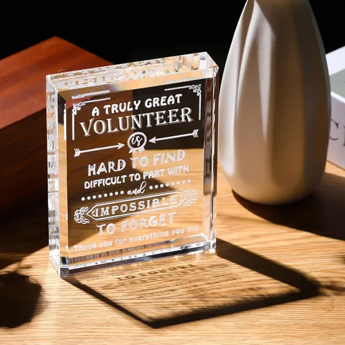 Vista 2 de Movdyka Regalos de agradecimiento voluntarios para mujeres y hombres, recuerdo de cristal personalizado, regalos de agradecimiento para decoración