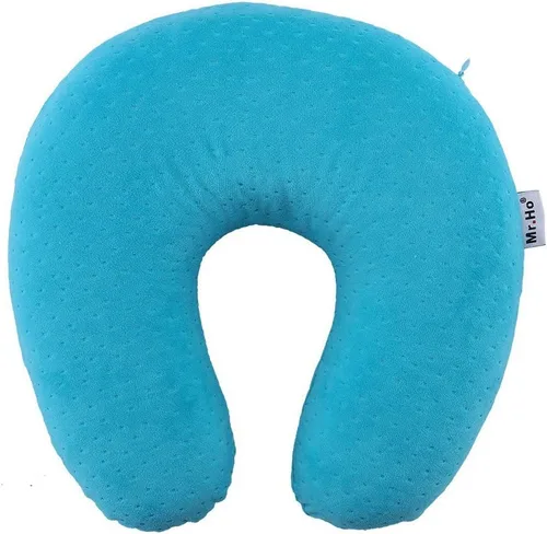 Vista 7 de Mr.Ho Almohada de espuma viscoelástica en forma de U para el cuello y la cabeza, almohada de apoyo para descansar al aire libre, automóvil, oficina