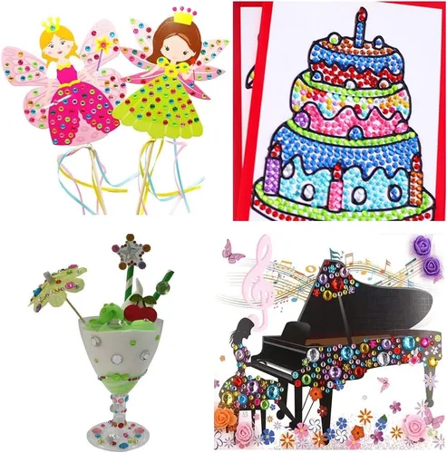 Vista 9 de Elwish 365 piezas de pegatinas redondas de joyas, pegatinas de gemas, diamantes de imitación para manualidades, pegatinas de gemas autoadhesivas