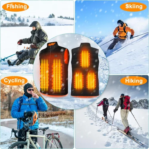 Vista 6 de Chaleco calefactable - Chaqueta térmica eléctrica para hombremujer, batería no incluida