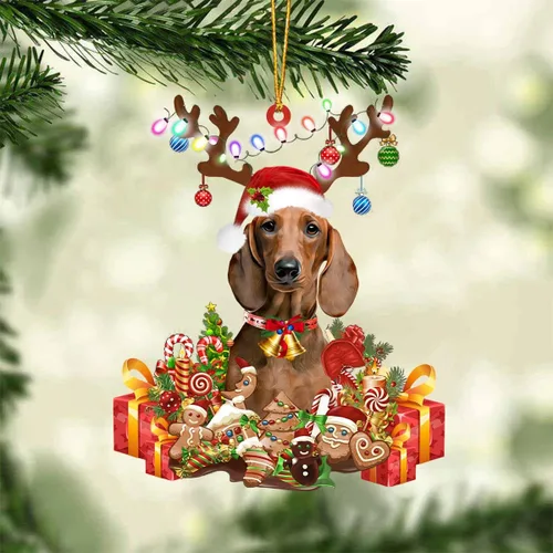 Vista 35 de Nazenti Adorno de Navidad personalizado de reno de Alaskan Malamute – Adorno de perro personalizado para amantes de las mascotas, acrílico plano